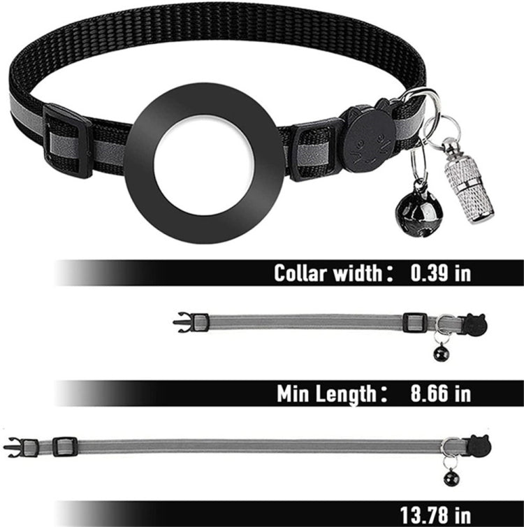 Pet Anti Lost Address Pendant Collar with Bell for Airtag, Green, Purple, Black, Pink, Orange, Blue Pet Anti Lost Address Pendant Collar with Bell for Airtag, Green, Purple, Black, Pink, Orange, Blue