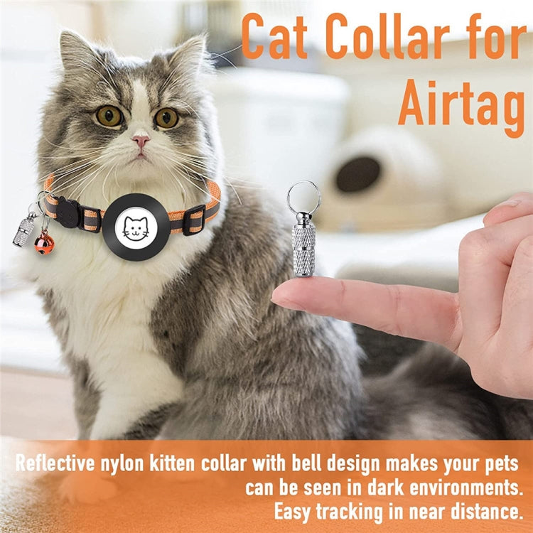 Pet Anti Lost Address Pendant Collar with Bell for Airtag, Green, Purple, Black, Pink, Orange, Blue Pet Anti Lost Address Pendant Collar with Bell for Airtag, Green, Purple, Black, Pink, Orange, Blue