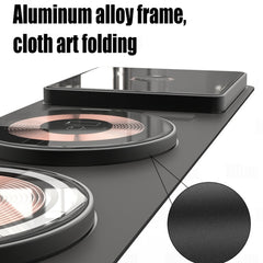 T01 15W 3 in 1 Wireless Charger Foldable Clear Glass Portable Fast Charger