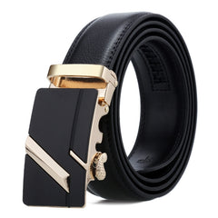 Dandali Casual Men Automatic Buckle Belt Business Soft Leather Pants Band
