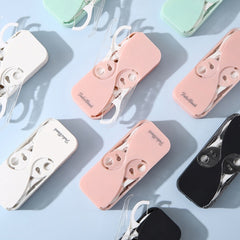 FukuBook Portable Mini Automatic Opening and Closing Floss Storage Box with Floss, White, Black, Green, Pink