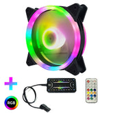 Computer CPU RGB luminous Radiator, 1 Fan+Remote Control, 2 Fans+Remote Control, 3 Fans+Remote Control, 4 Fans+Remote Control, 5 Fans+Remote Control, 6 Fans+Remote Control, 7 Fans+Remote Control, 8 Fans+Remote Control
