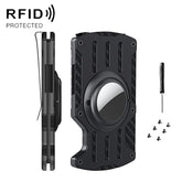 Tarjetero ultrafino para hombre, con RFID, de metal, para AirTag, color negro, azul y rojo