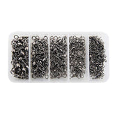 115 PCS / Box Bottle-Shaped Three-Pronged Swivel Stainless Steel Fishing Character Ring, 115 PCS / Box