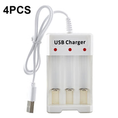 4 PCS BMAX B-03 3 Slot NiMH Battery Charger AA/AAA Battery USB Charger, 3 Slot USB(White)