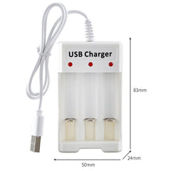 4 PCS BMAX B-03 3 Slot NiMH Battery Charger AA/AAA Battery USB Charger, 3 Slot USB(White)