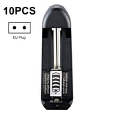 10 PCS BMAX Single Slot Direct Insert Power Supply 18650 Lithium Battery Charger, Single Slot EU Plug(Black), Single Slot US Plug(Black)
