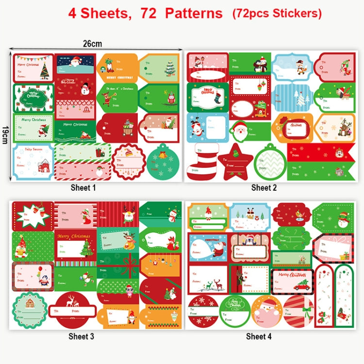 1set 72pcs/set  Christmas Stickers Gift Bag Packaging Box Closure Stickers 1set 72pcs/set  Christmas Stickers Gift Bag Packaging Box Closure Stickers