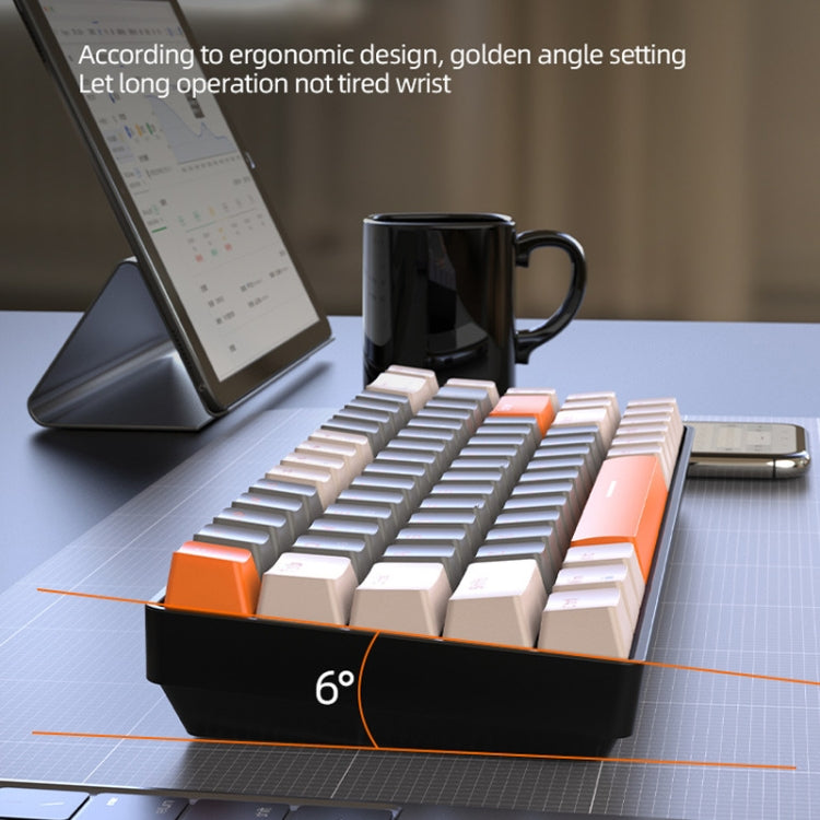 ZIYOU LANG K68 68 Keys Bluetooth Wireless Dual Model Mechanical Keyboard, Style: ZIYOU LANG K68 68 Keys Bluetooth Wireless Dual Model Mechanical Keyboard, Style:
