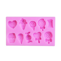 G114 Candy Lollipop Ice Cream Shape Silicone Mold Chocolate Biscuits Cake Decoration