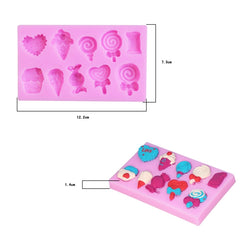 G114 Candy Lollipop Ice Cream Shape Silicone Mold Chocolate Biscuits Cake Decoration
