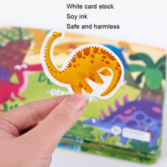 Children Early Teaching Cartoon Intelligence Development Toys Repeatedly Paste Book, Dinosaur, Farm, Traffic, Life