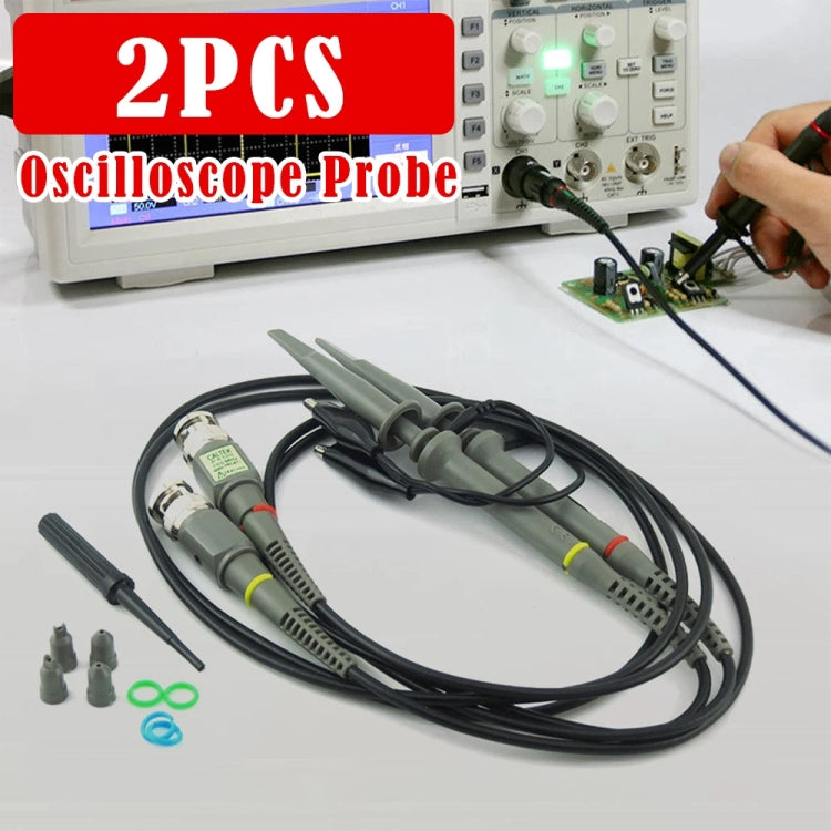 2pcs   P6100 Oscilloscope Probe DC-100MHz BNC Connectors Scope Clip Probe, P6100 2pcs   P6100 Oscilloscope Probe DC-100MHz BNC Connectors Scope Clip Probe, P6100