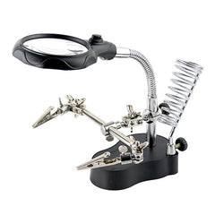 16126-A 3.5X/12X LED Light Stand Type Watch Repair Magnifier With Auxiliary Clip, 16126-A