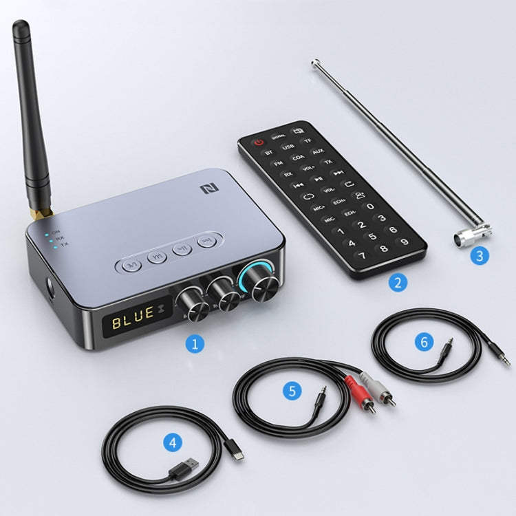 Receptor Bluetooth 5.1 M9 Pro, lanzador de radio FM, adaptador de audio NFC 4 en 1, M9 Pro Receptor Bluetooth 5.1 M9 Pro, lanzador de radio FM, adaptador de audio NFC 4 en 1, M9 Pro