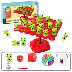 Children Stacking Fun Double Interactive Balance Top Tower, Style:, Frog English Color Box Balance Tree, Frog Balance Battle