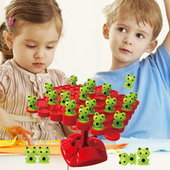 Children Stacking Fun Double Interactive Balance Top Tower, Style:, Frog English Color Box Balance Tree, Frog Balance Battle