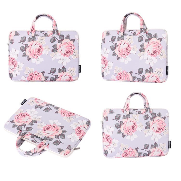 H40-B01 White Rose Pattern Laptop Case Bag Computer Liner Bag With Handle, 12 Inch, 13 Inch, 14 Inch, 15 Inch H40-B01 White Rose Pattern Laptop Case Bag Computer Liner Bag With Handle, 12 Inch, 13 Inch, 14 Inch, 15 Inch