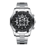 BINBOND S034 30M Waterproof Quartz Watch Skull Skeleton Luminous Watch