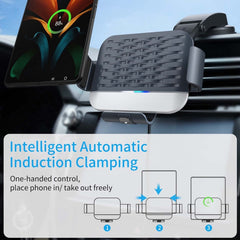 For Samsung Galaxy Z Fold4 / 3 S10 Folding Screen Mobile Phone Vehicle Bracket Dual Coil Wireless Charger