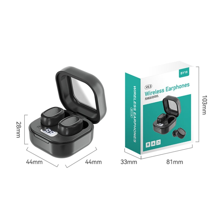 Auriculares estéreo inalámbricos Bluetooth con compartimento de carga, estilo: BY17 negro, BY17 blanco, BY18 con pantalla digital negra, BY18 con pantalla digital blanca Auriculares estéreo inalámbricos Bluetooth con compartimento de carga, estilo: BY17 negro, BY17 blanco, BY18 con pantalla digital negra, BY18 con pantalla digital blanca