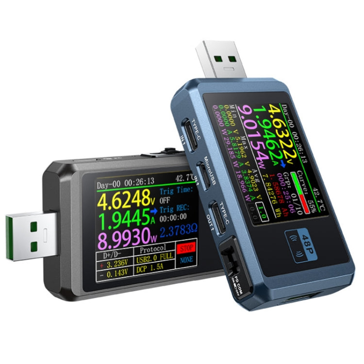 FNIRSI FNB48P USB Mobile Phone DC Power Charger Detector, Color:, Bluetooth Blue, Without Bluetooth Black FNIRSI FNB48P USB Mobile Phone DC Power Charger Detector, Color:, Bluetooth Blue, Without Bluetooth Black
