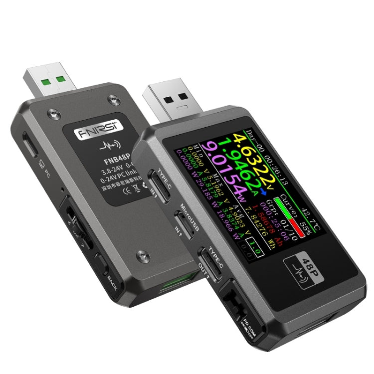 FNIRSI FNB48P USB Mobile Phone DC Power Charger Detector, Color:, Bluetooth Blue, Without Bluetooth Black FNIRSI FNB48P USB Mobile Phone DC Power Charger Detector, Color:, Bluetooth Blue, Without Bluetooth Black