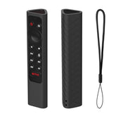 For NVIDIA Shield TV Pro 4K HDR Remote Control Silicone Case With Lanyard, YK010 Black