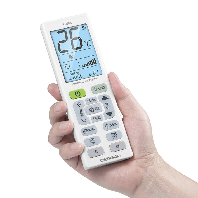 CHUNGHOP K-1302E Luz nocturna Pantalla grande Batería Control remoto universal para aire acondicionado CHUNGHOP K-1302E Luz nocturna Pantalla grande Batería Control remoto universal para aire acondicionado