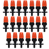 20pcs TF-118 Gardening Irrigation Drip Irrigation System Set Accessories, 6mm Single Hook Connection 4/7mm Capillary (Orange)