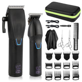 Men Electric Haircutting Tools Set Sculpting Electric Clipper, LM-2027 2 In 1 (Black), LM-2027 2 In 1 (Gold)