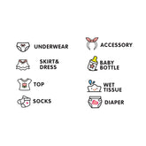 Baby Room Bedroom Wall Sticker Girls Baby Clothes Logo Classification Removable Stickers