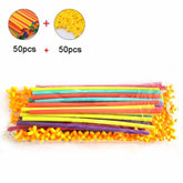 DIY Plastic 4D Straw Building Blocks Joint Funny Development Toys, 50pcs Pipe+50 Connectors, 100pcs Pipe+50 Connectors, 100pcs Pipe+100 connectors, 150pcs Pipe+150 connectors, 200pcs Pipe+200 Connectors, 250pcs Pipe+250 Connectors