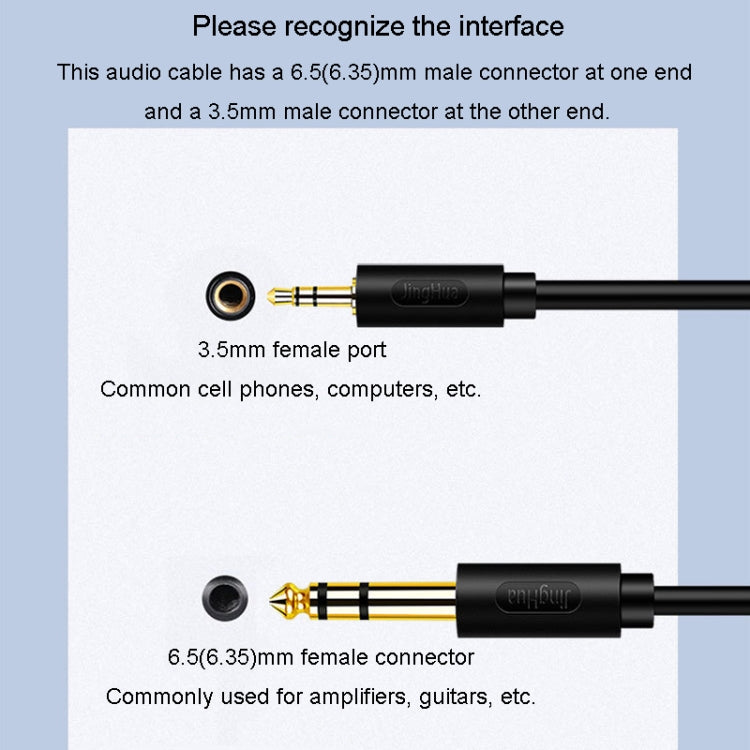 JINGHUA 3.5mm To 6.5mm Audio Cable Amplifier Guitar 6.35mm Cable, 0.5m, 1.5m, 3m, 5m JINGHUA 3.5mm To 6.5mm Audio Cable Amplifier Guitar 6.35mm Cable, 0.5m, 1.5m, 3m, 5m
