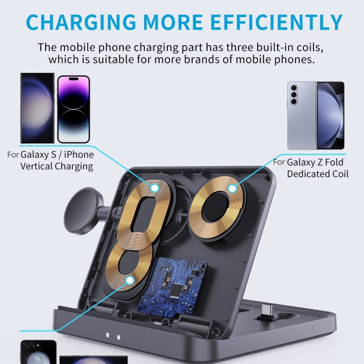 3 In 1 Wireless Charger For Samsung Galaxy Z Fold Mobile Phone Earphones & Smart Watches 3 In 1 Wireless Charger For Samsung Galaxy Z Fold Mobile Phone Earphones & Smart Watches