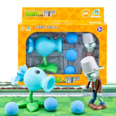 5pcs /Pack Genuine Plant VS Zombie Toy Set Children Cartoon Anime Doll, 686-1 Ice Shooter+Iron Barrel Zombie, 686-1 Pea Shooter+Barricades Zombie, 686-1 Big Spray Mushroom+Iron Barrel Zombie, 686-1 Cactus+Barricades Zombie