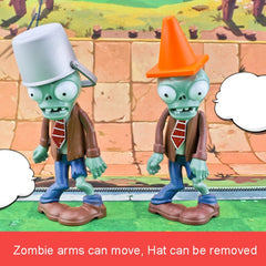 5pcs /Pack Genuine Plant VS Zombie Toy Set Children Cartoon Anime Doll, 686-1 Ice Shooter+Iron Barrel Zombie, 686-1 Pea Shooter+Barricades Zombie, 686-1 Big Spray Mushroom+Iron Barrel Zombie, 686-1 Cactus+Barricades Zombie