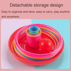 Night Market Stall Detachable Throwing Hoop Toys Children Parent-Child Games, 1 Tower 3 Circles, 1 Tower 9 Circles, 1 Tower+12 Circles, 1 Tower 18 Circles, 1 Tower 24 Circles, 1 Tower+36 Circles, 2 Towers 30 Circles, 2 Towers 48 Circles