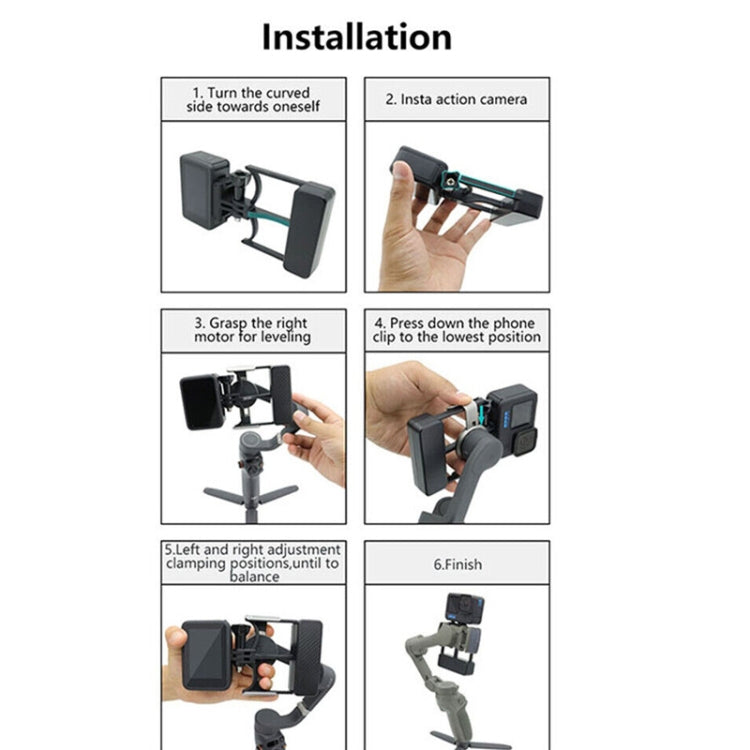 Universal Phone Gimbal to Sports Camera Adapter For DJI OSMO 6 / 5 / 4 / 3 to Gopro DJI Action 4 Universal Phone Gimbal to Sports Camera Adapter For DJI OSMO 6 / 5 / 4 / 3 to Gopro DJI Action 4