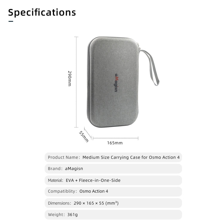 For DJI Osmo Action 4 aMagisn Medium Storage Pack Protection Movement Camera Accessories For DJI Osmo Action 4 aMagisn Medium Storage Pack Protection Movement Camera Accessories