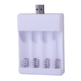 Fast USB 4 Slot Battery Charger AA/AAA Rechargeable Battery Universal Four Slot Charging Box, Directly Plug-in, With Cable
