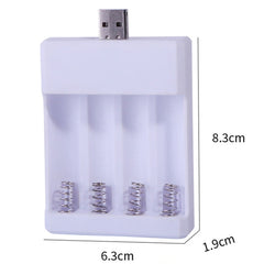 Fast USB 4 Slot Battery Charger AA/AAA Rechargeable Battery Universal Four Slot Charging Box, Directly Plug-in, With Cable