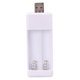 Directly Inserted 2 Slots USB AA / AAA Rechargeable Battery Charger, USB 2 Slots
