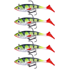 5pcs /Pack HENGJIA SO071 T-Tail Lead Fishing Lure Lua Fishing Soft Bait