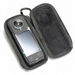 Für Insta360 X4 Mini Aufbewahrungstasche PU-Tasche Sportkameraschutz mit Haken, Stil 1