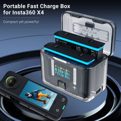 Für Insta360 X4 CYNOVA Zwei-Weg Lade Butler Screen Display Smart Lade Box