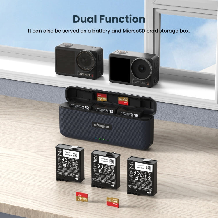 For DJI Action 4 / 3 aMagisn Fast Charge Charging Box Charger Sports Camera Accessories For DJI Action 4 / 3 aMagisn Fast Charge Charging Box Charger Sports Camera Accessories