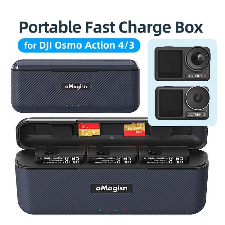 For DJI Action 4 / 3 aMagisn Fast Charge Charging Box Charger Sports Camera Accessories For DJI Action 4 / 3 aMagisn Fast Charge Charging Box Charger Sports Camera Accessories
