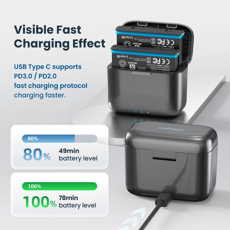 For Insta360 X4 AMagisn Battery Fast Charge Charging Box Sports Camera Accessories For Insta360 X4 AMagisn Battery Fast Charge Charging Box Sports Camera Accessories
