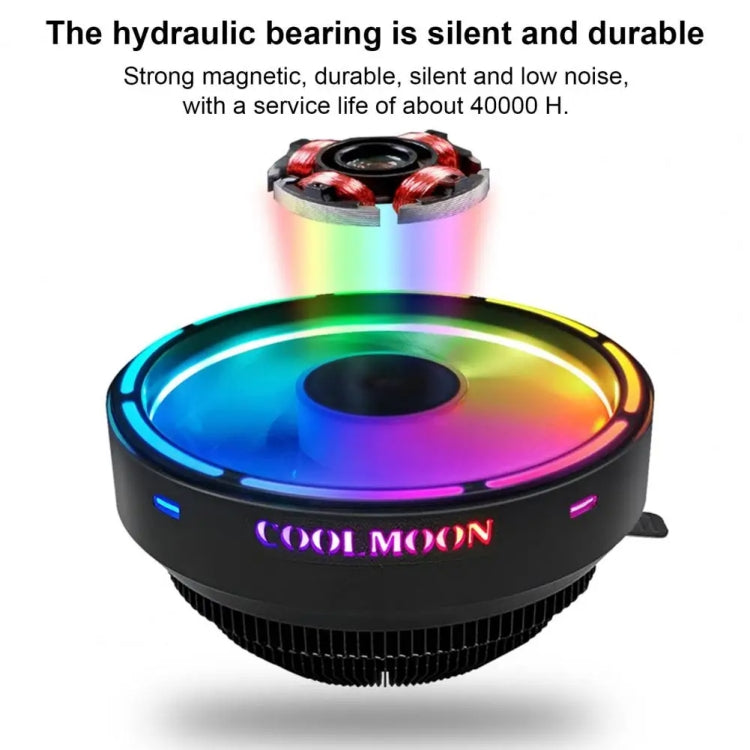 COOLMOON CPU Cooler Desktop Computer Auto Color Change Multi-Platform Mute Cooling Fan, CM-BF-RGB COOLMOON CPU Cooler Desktop Computer Auto Color Change Multi-Platform Mute Cooling Fan, CM-BF-RGB